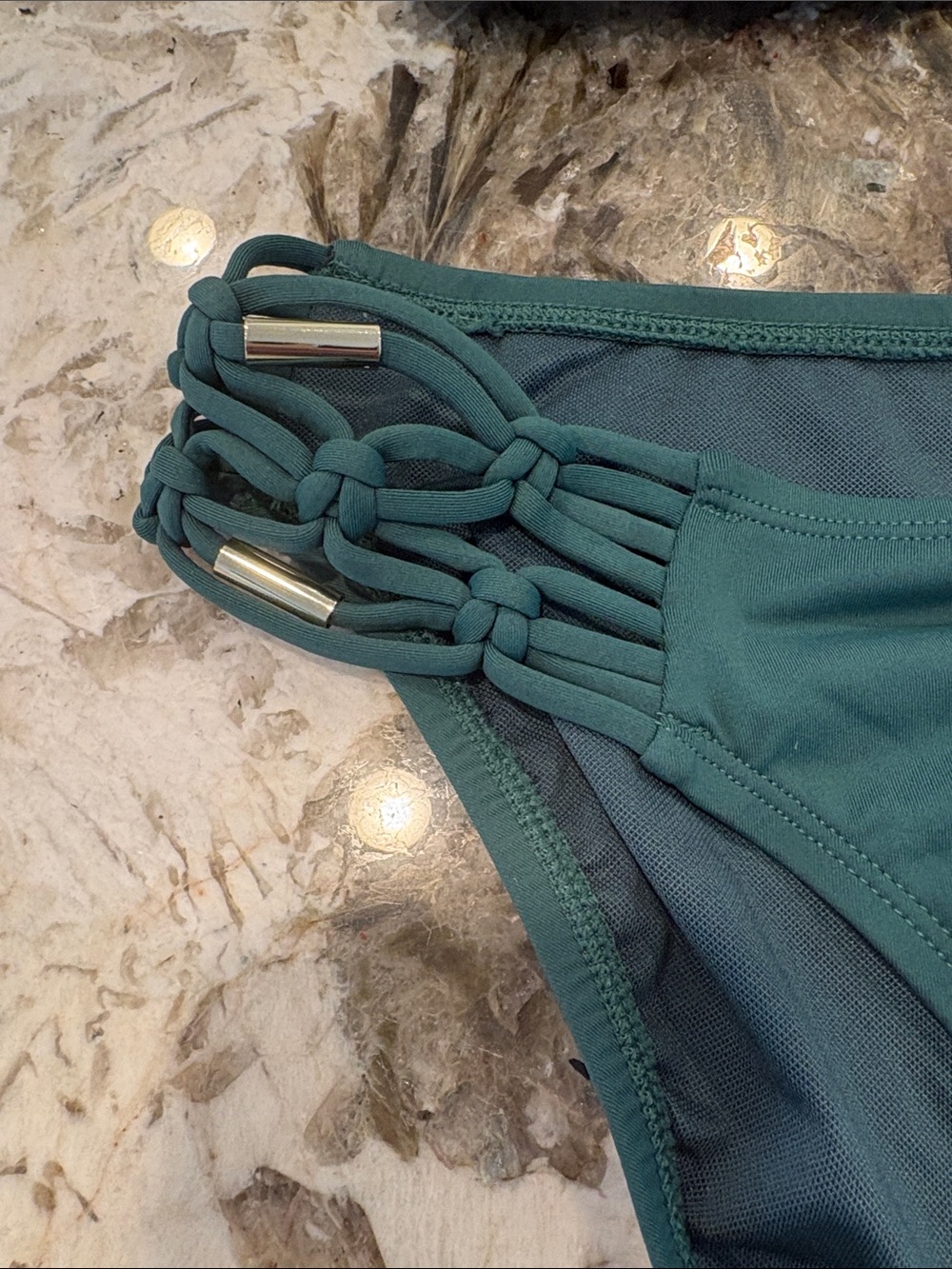 Bleu Rod Beattie Deep Teal Macramé Detail Bikini - Picture 4 of 6